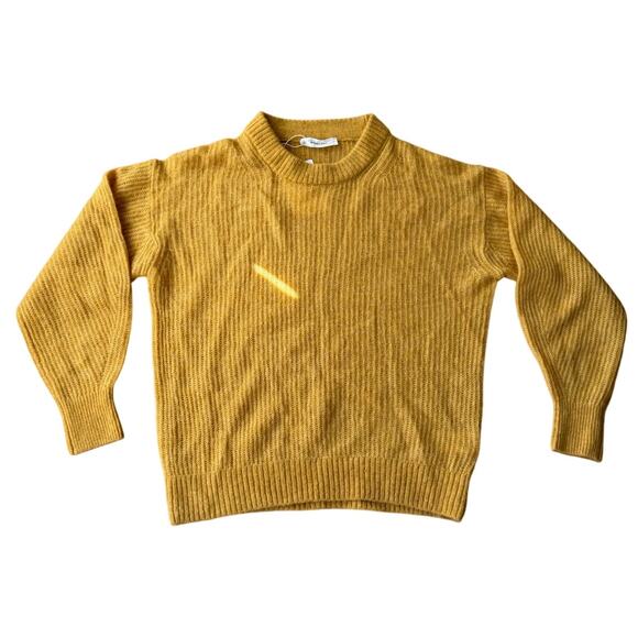 Everlane Cocoon Crew Alpaca Wool Blend Knit Golden Yellow Sweater Size S Casual - Picture 2 of 13